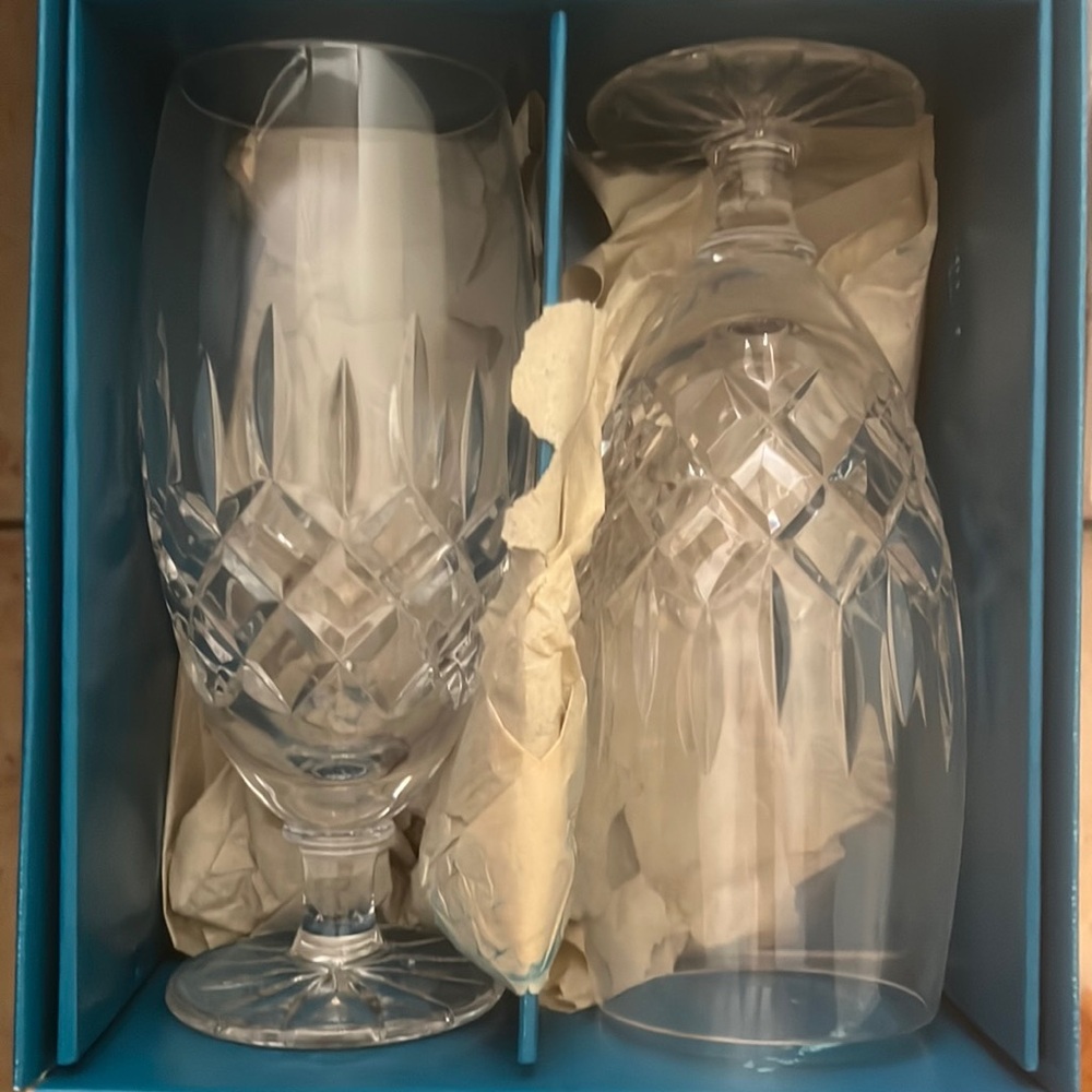 Royal Irish crystal water goblets box of 4